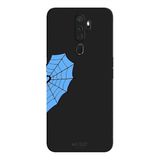Oppo A5 2020 İle Uyumlu Siyah Blue Spider Desenli Silikon Kılıf