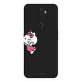 Oppo A5 2020 İle Uyumlu Siyah Charm Duo Desenli Silikon Kılıf