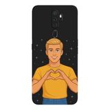 Oppo A5 2020 İle Uyumlu Siyah Golden Heart Desenli Silikon Kılıf