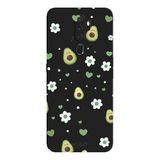 Oppo A5 2020 İle Uyumlu Siyah Green Crush Desenli Silikon Kılıf