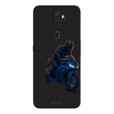 Oppo A5 2020 İle Uyumlu Siyah Night Rider Desenli Silikon Kılıf