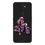 Oppo A5 2020 İle Uyumlu Siyah Pink Rider Desenli Silikon Kılıf
