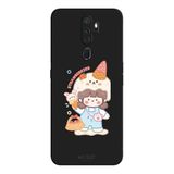 Oppo A5 2020 İle Uyumlu Siyah Scoops Desenli Silikon Kılıf