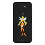 Oppo A5 2020 İle Uyumlu Siyah Sun Fairy Desenli Silikon Kılıf