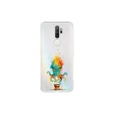 Oppo A5 2020 ile uyumlu Splash ahtapot Tasarımlı Slimfit şeffaf silikon kılıf