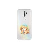 Oppo A5 2020 ile Uyumlu Splash Köpek Tasarımlı Slimfit Şeffaf Silikon Kılıf