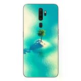 Oppo A5 2020 Uyumlu Adada Palmiye Baskılı Silikon Kılıf