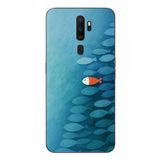 Oppo A5 2020 Uyumlu Balıklar Yüzüyor Baskılı Silikon Kılıf