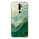 Oppo A5 2020 Uyumlu Beyaz Çizgili Orman Baskılı Silikon Kılıf