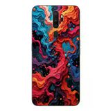 Oppo A5 2020 Uyumlu Dalgaların İz Karışımı Baskılı Silikon Kılıf