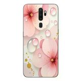 Oppo A5 2020 Uyumlu Damlalı Çiçekler Baskılı Silikon Kılıf