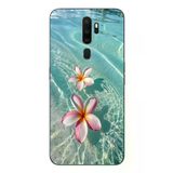 Oppo A5 2020 Uyumlu Denizde Çiçekler Baskılı Silikon Kılıf