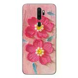 Oppo A5 2020 Uyumlu İnci Çiçekler Baskılı Silikon Kılıf