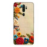 Oppo A5 2020 Uyumlu İşlemeli İğne Oyası Baskılı Silikon Kılıf