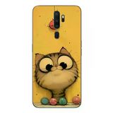 Oppo A5 2020 Uyumlu Kedi Çizgisi Baskılı Silikon Kılıf