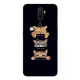 Oppo A5 2020 Uyumlu Kedi Halleri Baskılı Silikon Kılıf