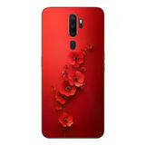 Oppo A5 2020 Uyumlu Kırmızı Kardelenler Baskılı Silikon Kılıf