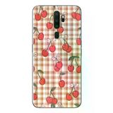 Oppo A5 2020 Uyumlu Kurdeleli Kiraz Baskılı Silikon Kılıf