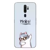 Oppo A5 2020 Uyumlu Miyav Baskılı Silikon Kılıf