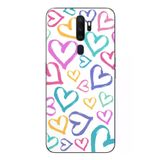 Oppo A5 2020 Uyumlu Modern Çizgi Kalpler Baskılı Silikon Kılıf