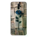 Oppo A5 2020 Uyumlu Mor Gül Baskılı Silikon Kılıf