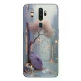 Oppo A5 2020 Uyumlu Mor Lamba Altı Baskılı Silikon Kılıf