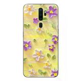 Oppo A5 2020 Uyumlu Mor Papatyalar Baskılı Silikon Kılıf