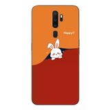 Oppo A5 2020 Uyumlu Mutlu Tavşan Baskılı Silikon Kılıf