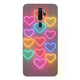 Oppo A5 2020 Uyumlu Neon Kalpler Baskılı Silikon Kılıf