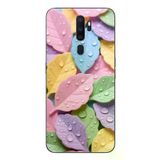 Oppo A5 2020 Uyumlu Pastel Damlalıklı Yapraklar Baskılı Silikon Kılıf