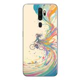 Oppo A5 2020 Uyumlu Rengarenk Bisikletli Kız Baskılı Silikon Kılıf