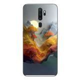 Oppo A5 2020 Uyumlu Renk Dalgalı Manzara Baskılı Silikon Kılıf
