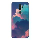 Oppo A5 2020 Uyumlu Renkli Doğal Bulutlar Baskılı Silikon Kılıf