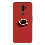Oppo A5 2020 Uyumlu Sade Kahve Kupası Baskılı Silikon Kılıf
