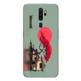 Oppo A5 2020 Uyumlu Sahil Evi Baskılı Silikon Kılıf