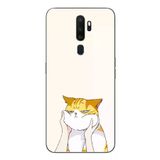 Oppo A5 2020 Uyumlu Sarı Kedi Yanakları Baskılı Silikon Kılıf