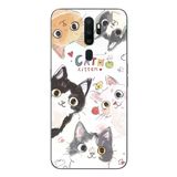Oppo A5 2020 Uyumlu Sevimli Kediler Baskılı Silikon Kılıf