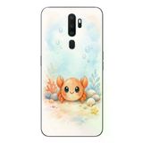 Oppo A5 2020 Uyumlu Sevimli Yengeç Baskılı Silikon Kılıf