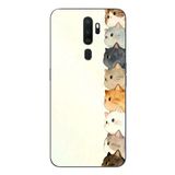 Oppo A5 2020 Uyumlu Sıralı Kediler Baskılı Silikon Kılıf