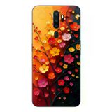 Oppo A5 2020 Uyumlu Sonbahar Çiçekleri Baskılı Silikon Kılıf