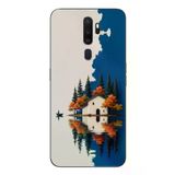 Oppo A5 2020 Uyumlu Sonbahar Evi Baskılı Silikon Kılıf