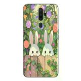 Oppo A5 2020 Uyumlu Tavşan Kardeşler Baskılı Silikon Kılıf