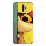 Oppo A5 2020 Uyumlu Tek Gözlü Kedi Baskılı Silikon Kılıf