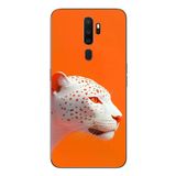 Oppo A5 2020 Uyumlu Turuncu Kaplan Baskılı Silikon Kılıf