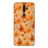 Oppo A5 2020 Uyumlu Turuncu Papatyalar Baskılı Silikon Kılıf