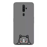 Oppo A5 2020 Uyumlu Uyuyan Kedi Baskılı Silikon Kılıf