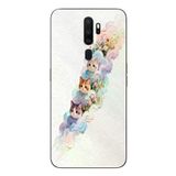 Oppo A5 2020 Uyumlu Yağlı Boya Kediler Baskılı Silikon Kılıf
