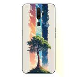 Oppo A5 2020 Uyumlu Yalnız Ağaç Dört Mevsim Baskılı Silikon Kılıf