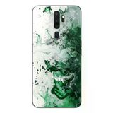 Oppo A5 2020 Uyumlu Yeşil Beyaz Dalgalar Baskılı Silikon Kılıf