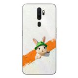 Oppo A5 2020 Uyumlu Yeşil Şapkalı Tavşan Baskılı Silikon Kılıf